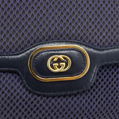 Gucci GUCCI Shoulder Bag Leather Purple Gold Authentic 180820
