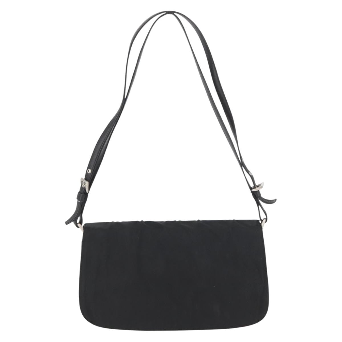 Prada PRADA Shoulder Bag Nylon Black Silver Authentic YKZ1095A