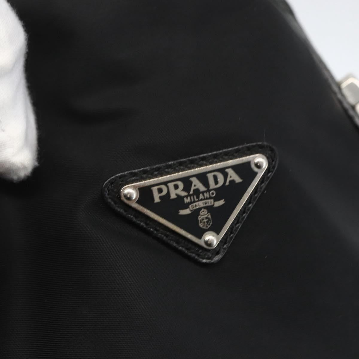 Prada PRADA Tote Bag Nylon Black Silver Authentic 160717