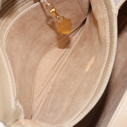 Gucci GUCCI Shoulder Bag Leather Beige Gold Authentic ep11343