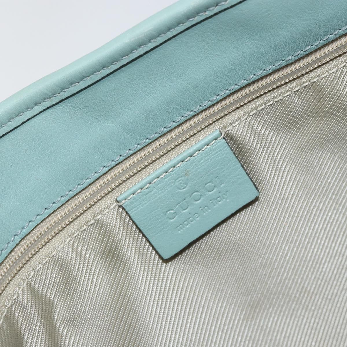 Gucci GUCCI Shoulder Bag Suede Light Blue Gold 001 4057 Authentic ep12851