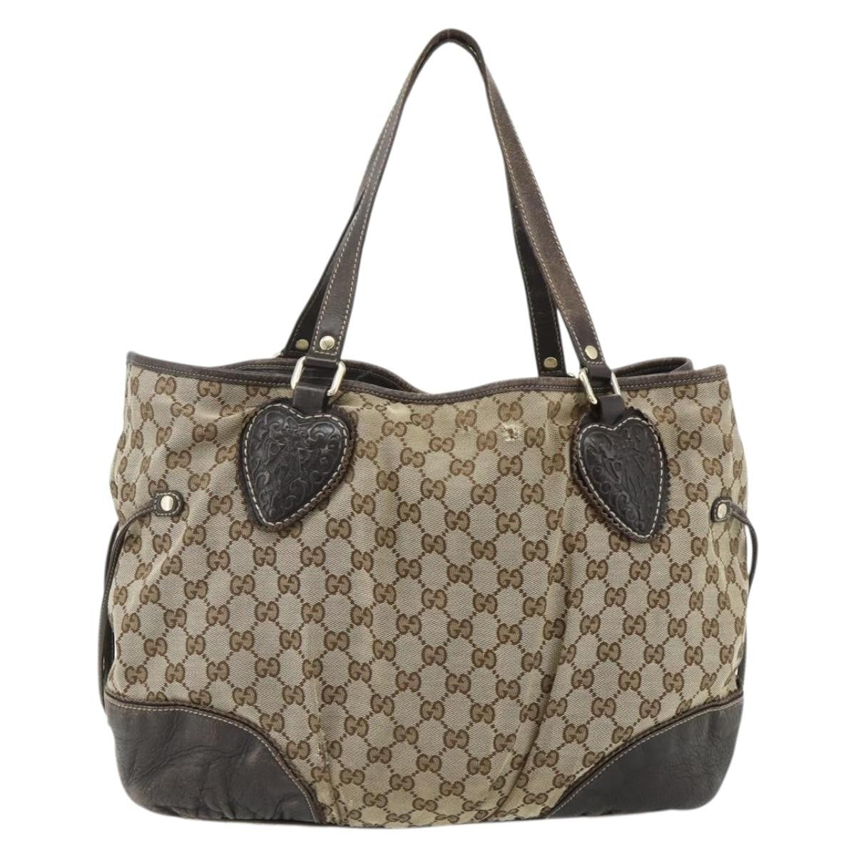 Gucci GUCCI GG Canvas Histeria Tote Bag Beige Gold 211954 Authentic 175958