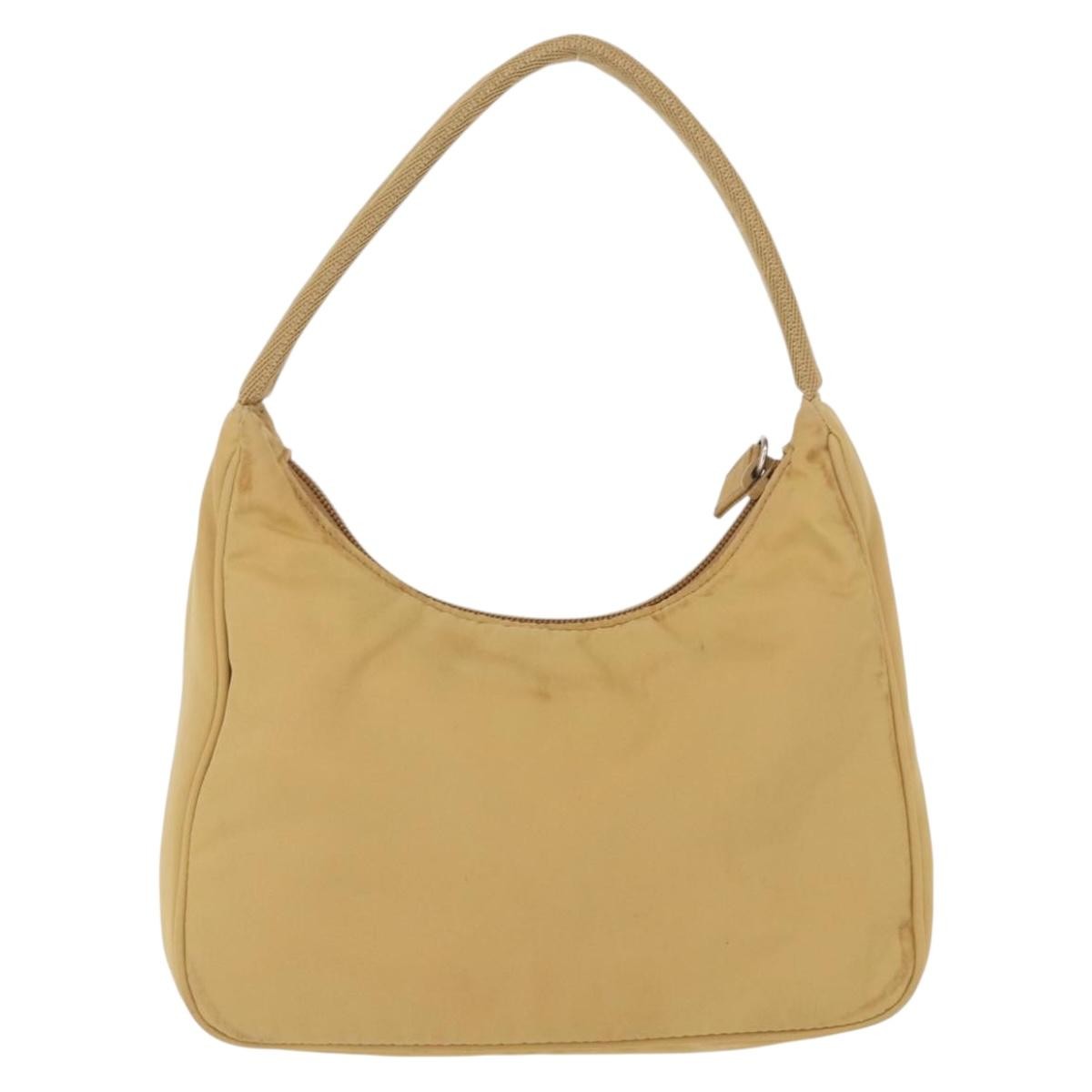 Prada PRADA Hand Bag Nylon Beige Authentic 163348