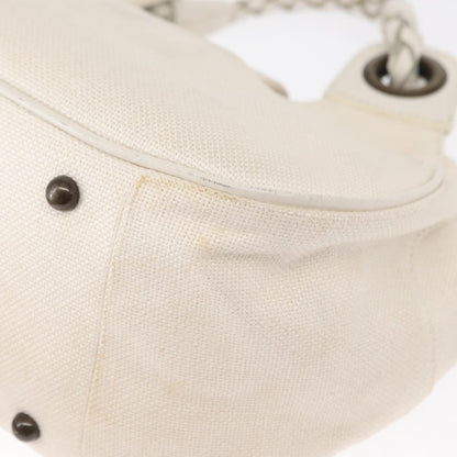 Chloé Chloé Chloe Hand Bag Canvas Leather White Authentic mr1648