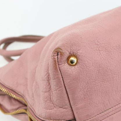 Miu Miu Miu Miu Hand Bag Leather Pink Gold Authentic 180081
