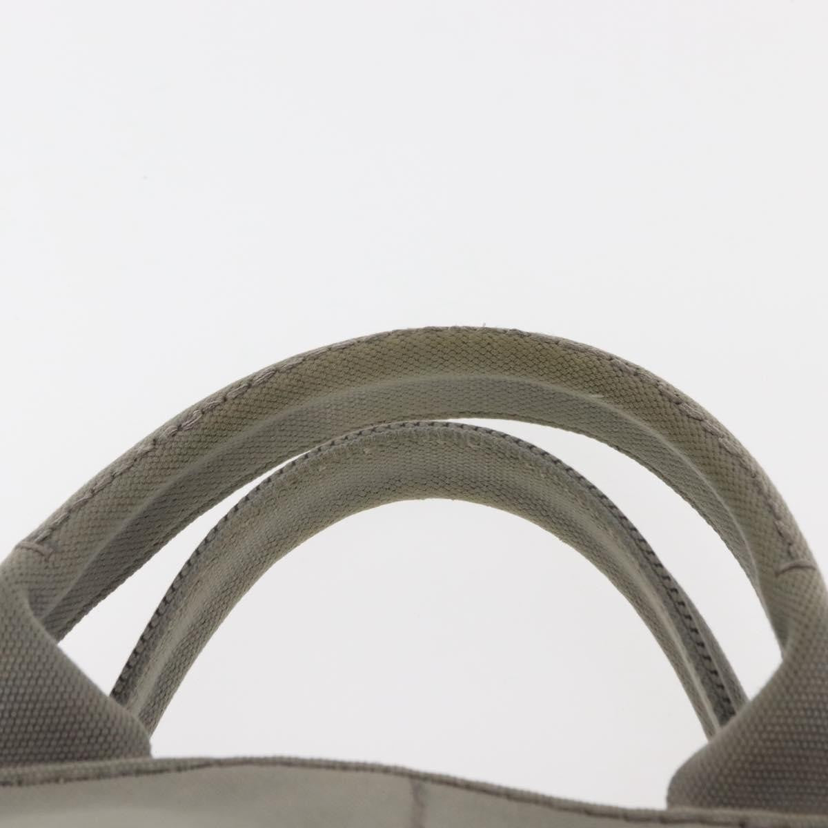 Prada PRADA Canapa MM Hand Bag Canvas Gray Silver Authentic hk3116