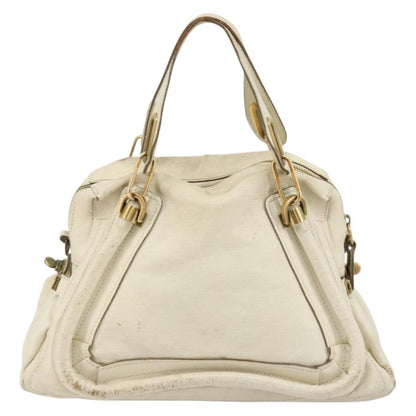 Chloé Chloé Chloe Paraty Hand Bag Leather White Gold Authentic 177544