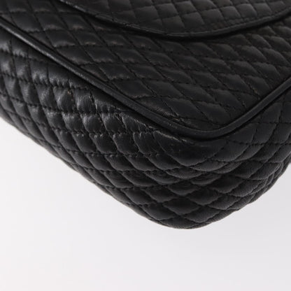 BALLY BALLY Chain Shoulder Bag Leather Black Gold Authentic 157788