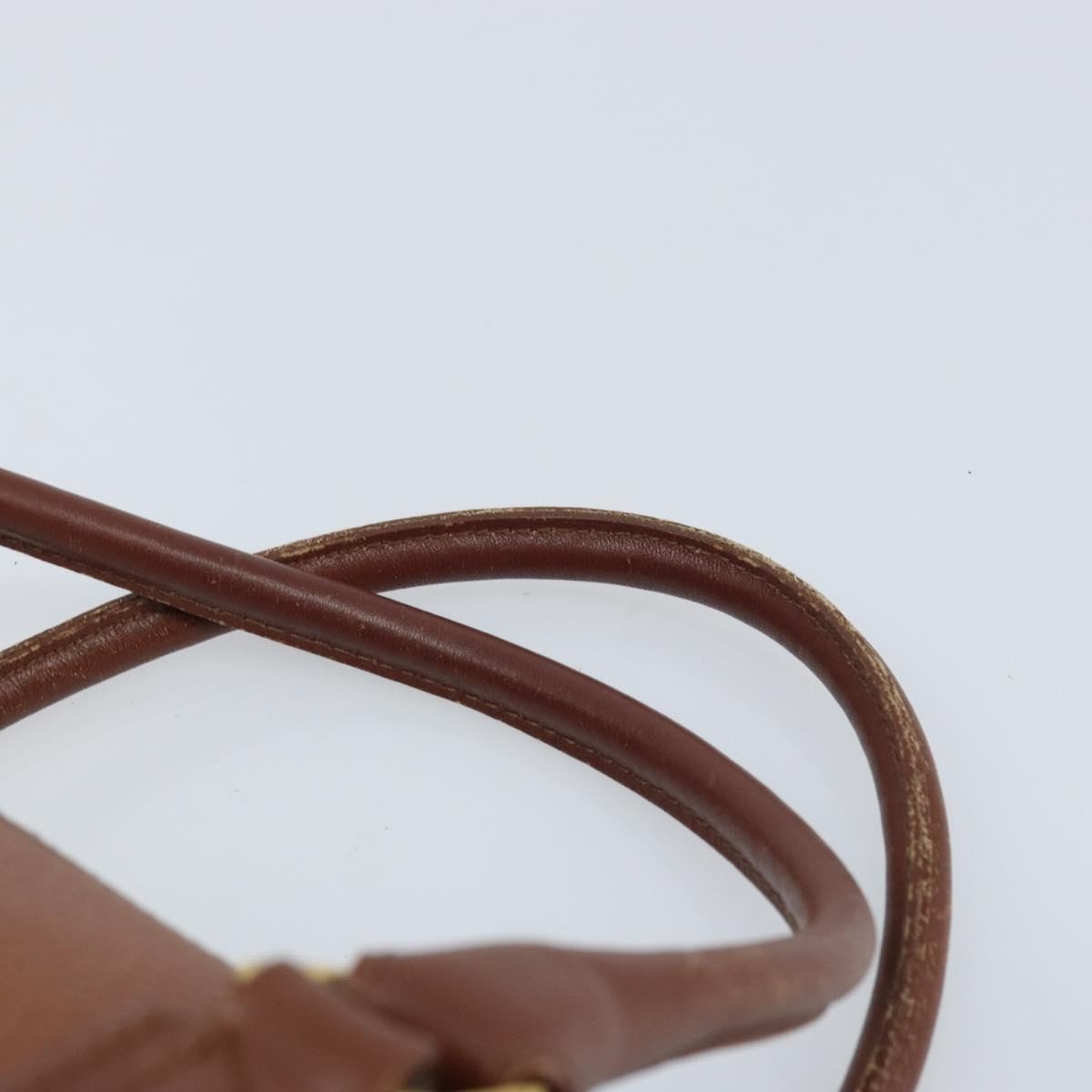 Burberrys Burberrys Hand Bag Leather Brown Gold Authentic ka3026