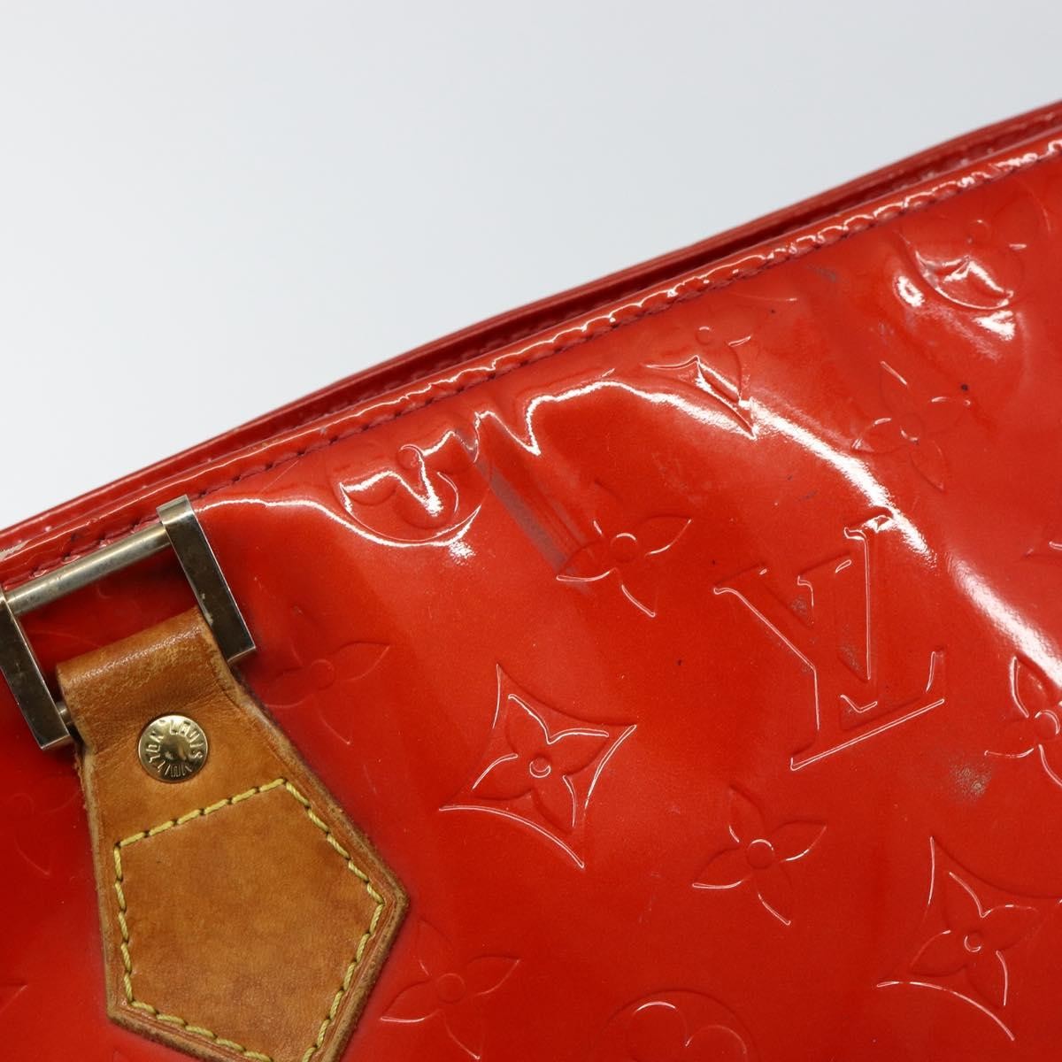 Louis Vuitton LOUIS VUITTON Monogram Vernis Houston Hand Bag Rouge M91092 LV Authentic bs30835