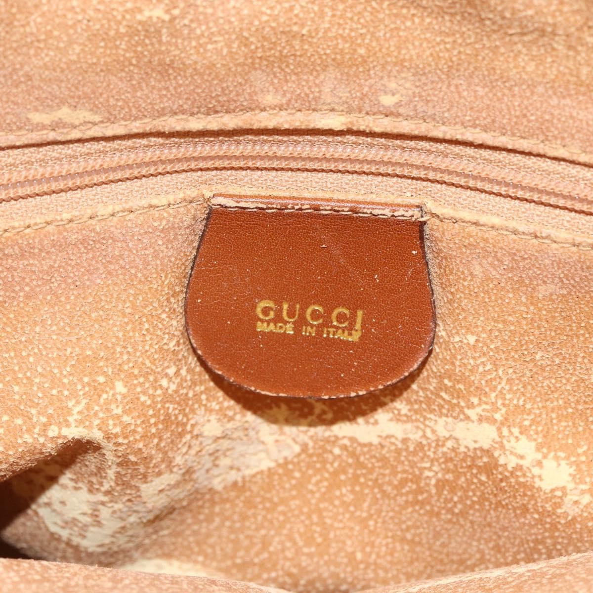 Gucci GUCCI Bamboo Hand Bag Leather 2way Brown Gold 000 1274 0290 Authentic 155221