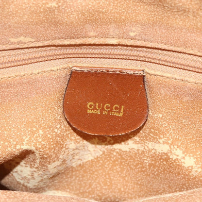 Gucci GUCCI Bamboo Hand Bag Leather 2way Brown Gold 000 1274 0290 Authentic 155221
