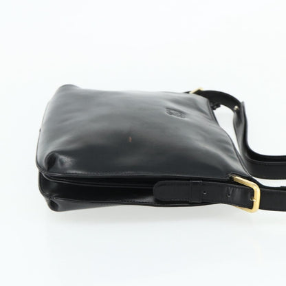 Loewe LOEWE Anagram Shoulder Bag Leather Black Gold Authentic 177548