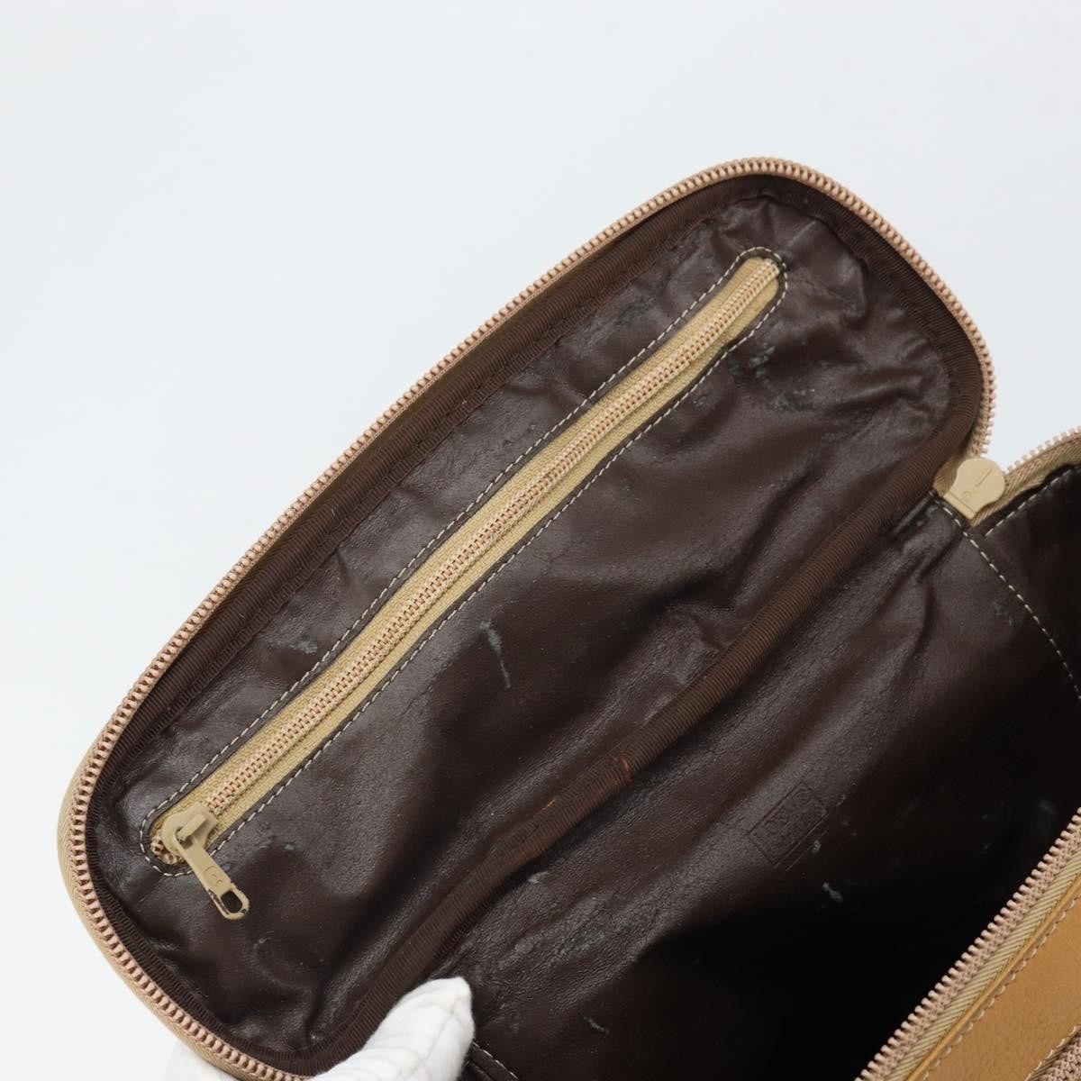 Loewe LOEWE Hand Bag Leather Beige Gold Authentic 165106