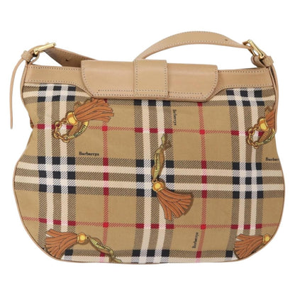 Burberrys Burberrys Nova Check Shoulder Bag Nylon Beige Gold Authentic 153830