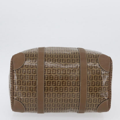 Fendi FENDI Zucchino Canvas Hand Bag PVC 2 Set Brown Authentic ti3754