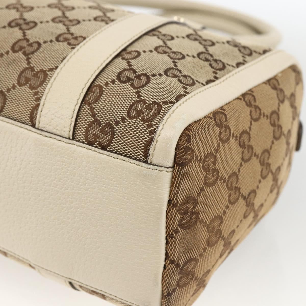 Gucci GUCCI GG Canvas Hand Bag Beige Gold 130942 Authentic BSZ194