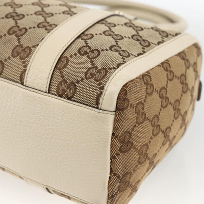 Gucci GUCCI GG Canvas Hand Bag Beige Gold 130942 Authentic BSZ194