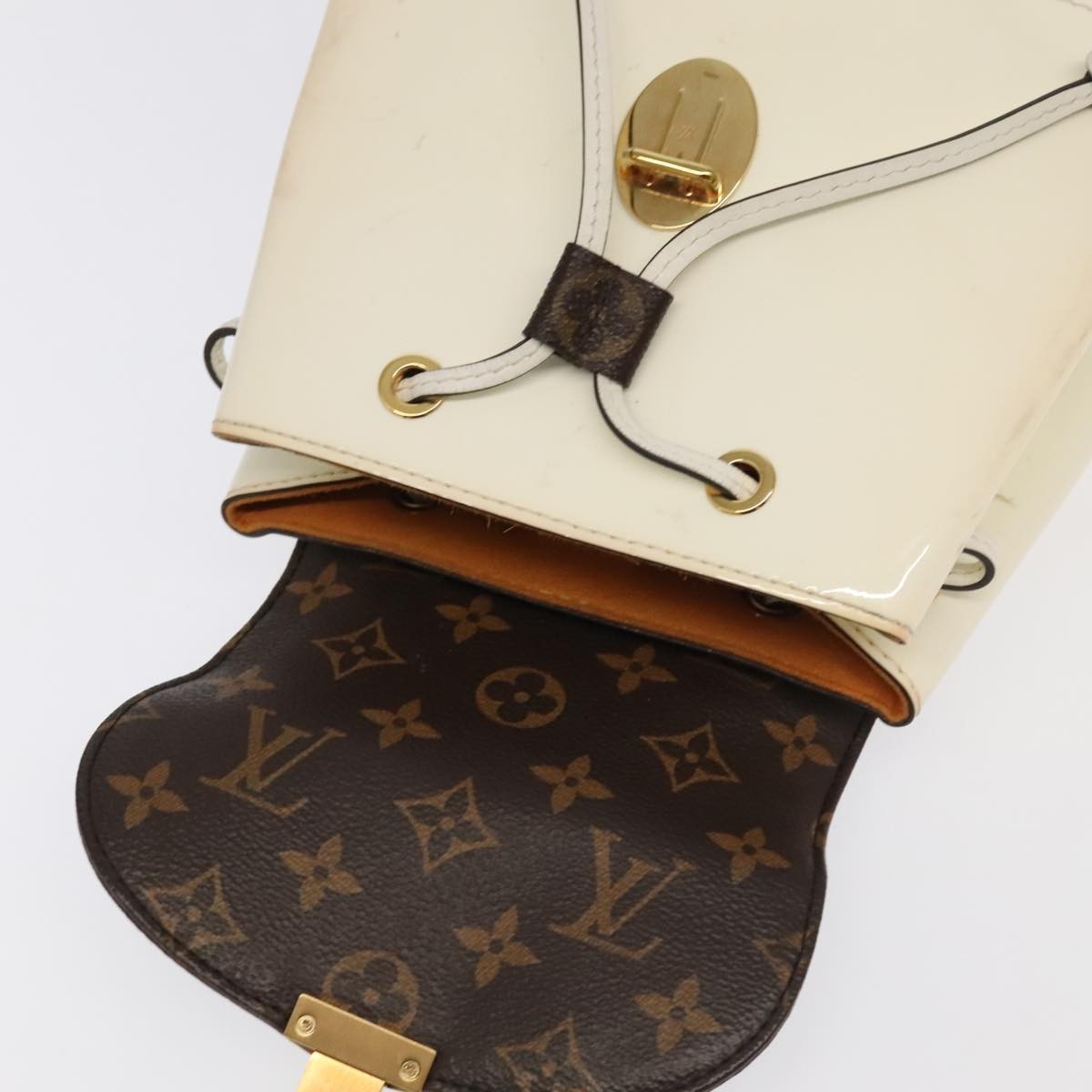 Louis Vuitton LOUIS VUITTON Monogram Vernis Hot Spring Snow Backpack White M53548 Authentic 99762 Bag