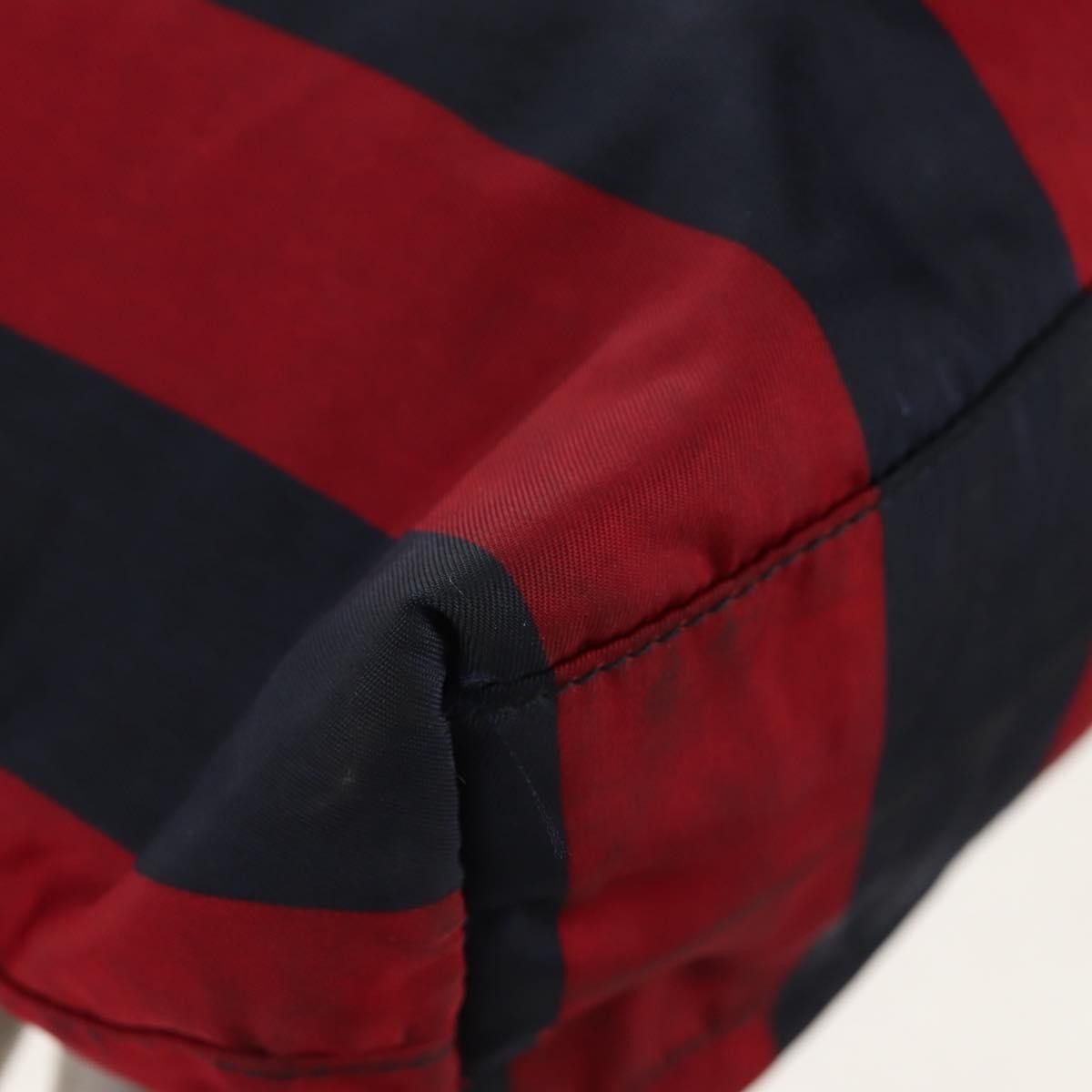Prada PRADA Tote Bag Nylon 2way Red Navy gold Authentic 158700