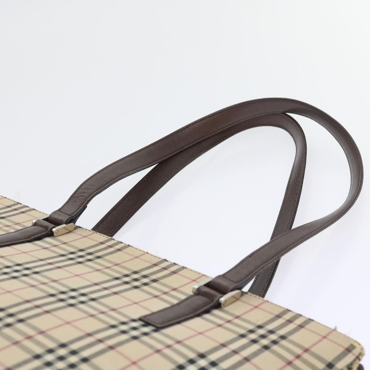 Burberry BURBERRY Nova Check Tote Bag Canvas Beige Authentic 56398