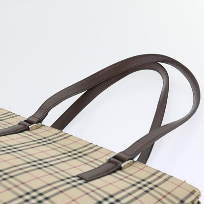 Burberry BURBERRY Nova Check Tote Bag Canvas Beige Authentic 56398