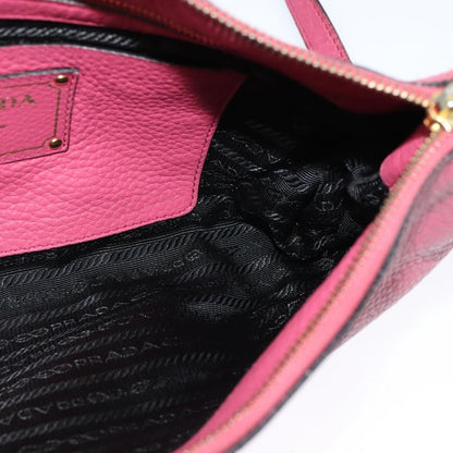 Prada PRADA Shoulder Bag Leather Pink Gold Authentic BD1620
