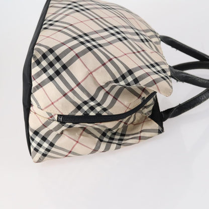 Burberry BURBERRY Nova Check Hand Bag Nylon Leather 2 Set Beige Brown Authentic 150325