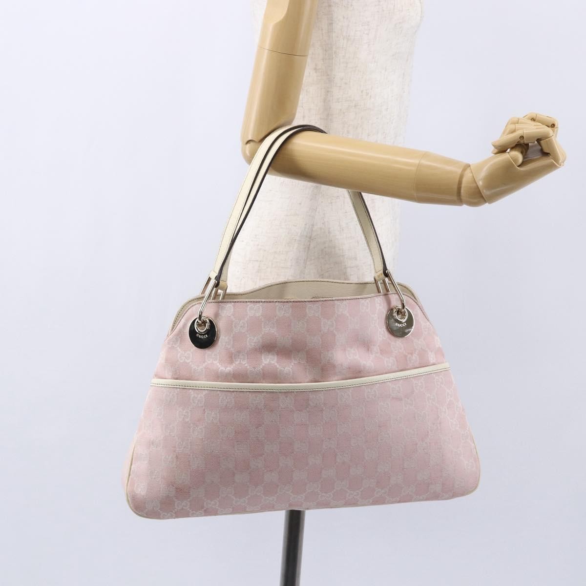 Gucci GUCCI GG Canvas Tote Bag Pink Gold 121023 Authentic ep11753