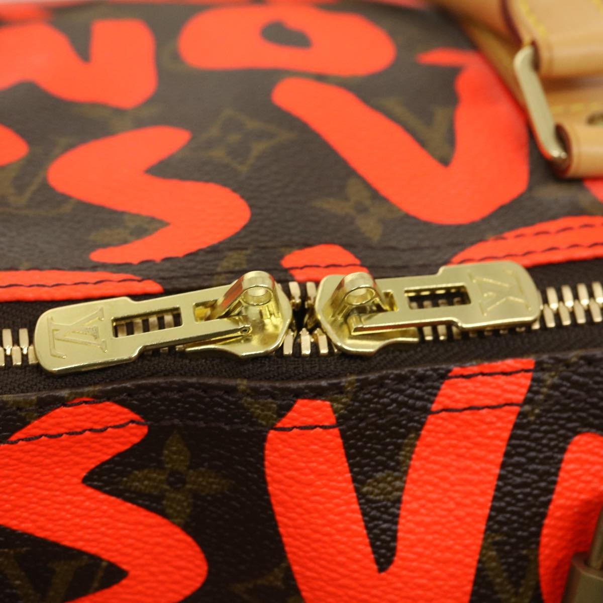 Louis Vuitton LOUIS VUITTON Monogram Graffiti Keepall 50 Boston Bag Orange M93699 Authentic 29908SV