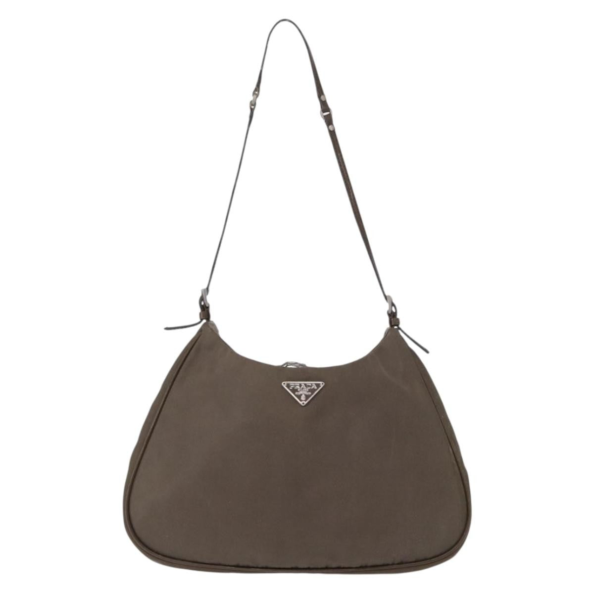 Prada PRADA Shoulder Bag Nylon Brown Authentic 153825