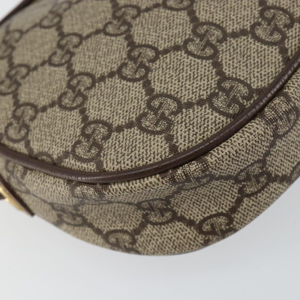 Gucci GUCCI GG Supreme Web Sherry Line Bag PVC Beige Gold 007 58 6112 4023 Authentic 150125