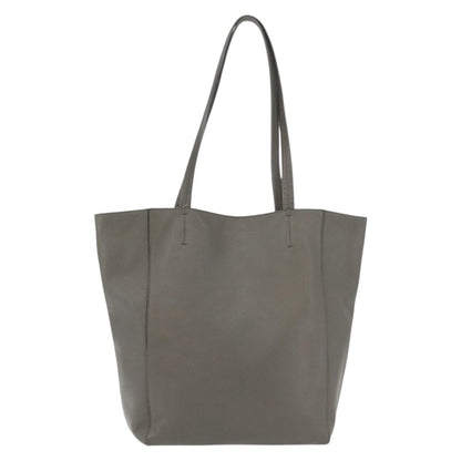 Celine CELINE Cabas Phantom Tote Bag Leather Gray Silver Authentic hk3679