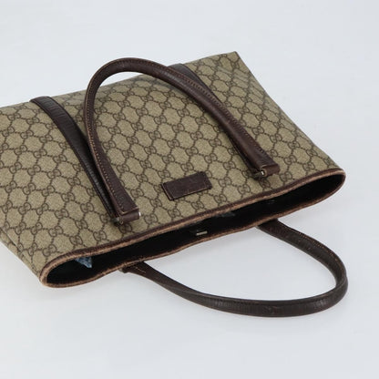 Gucci GUCCI GG Supreme Tote Bag PVC Beige Silver 114595 Authentic ep12164