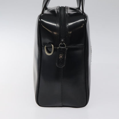 Gucci GUCCI Hand Bag Patent Leather Black Silver 000 1274 0505 Authentic ep8594