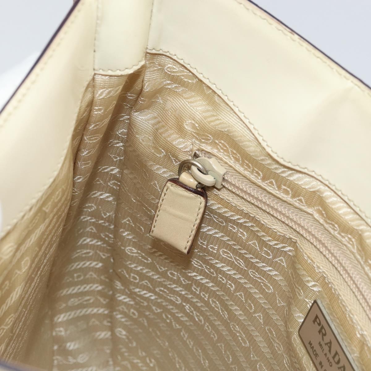 Prada PRADA Shoulder Bag Patent leather Beige Authentic ti3531
