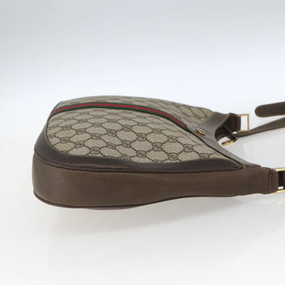 Gucci GUCCI GG Supreme Web Sherry Line Bag PVC Beige Gold 72 001 4467 Authentic 165194