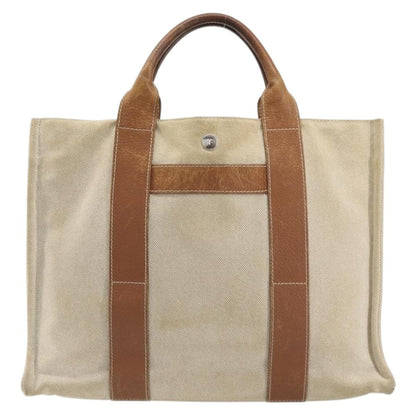 Hermès Hermès HERMES Sac Arne MM Hand Bag Canvas Beige Silver Authentic bs34423