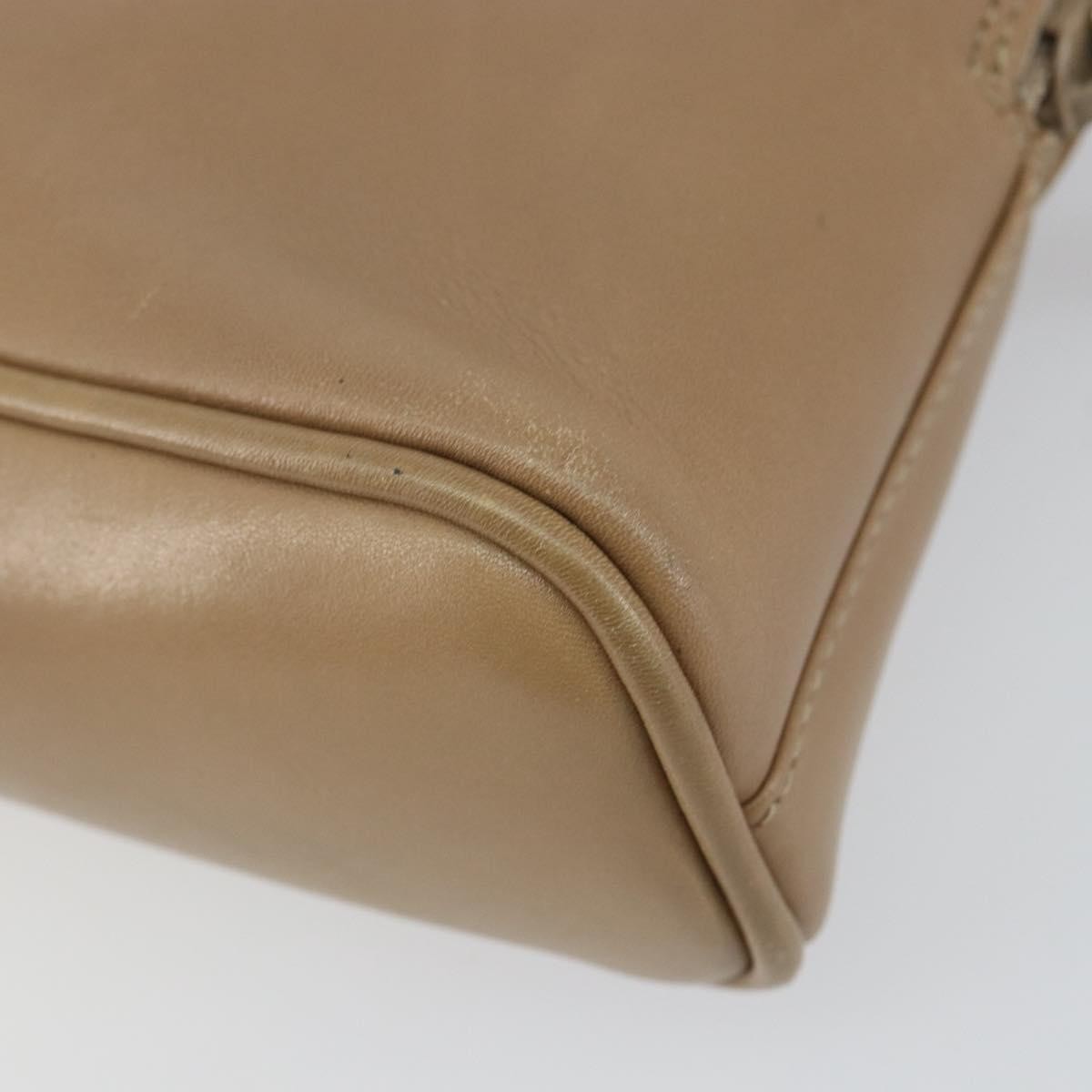 Gucci GUCCI Bamboo Hand Bag Leather 2way Beige Gold 007 2865 0231 Authentic 143591