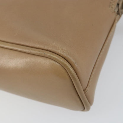 Gucci GUCCI Bamboo Hand Bag Leather 2way Beige Gold 007 2865 0231 Authentic 143591