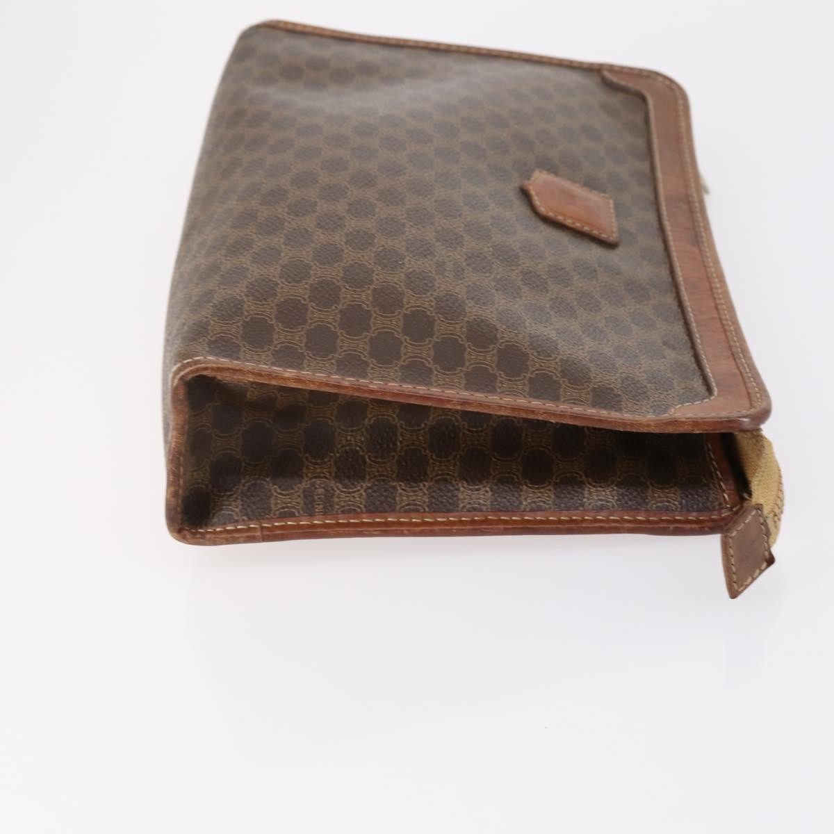 Celine CELINE Macadam Canvas Clutch Bag PVC Leather 2 Set Brown Beige Authentic 150205