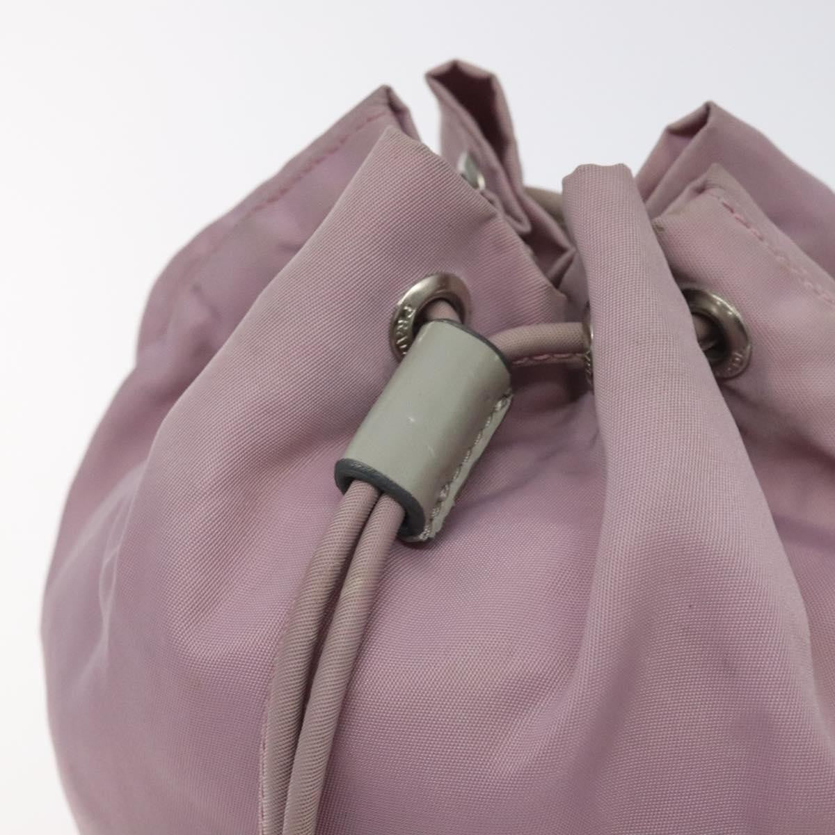 Prada PRADA Pouch Nylon Pink Silver Authentic 129576 Bag