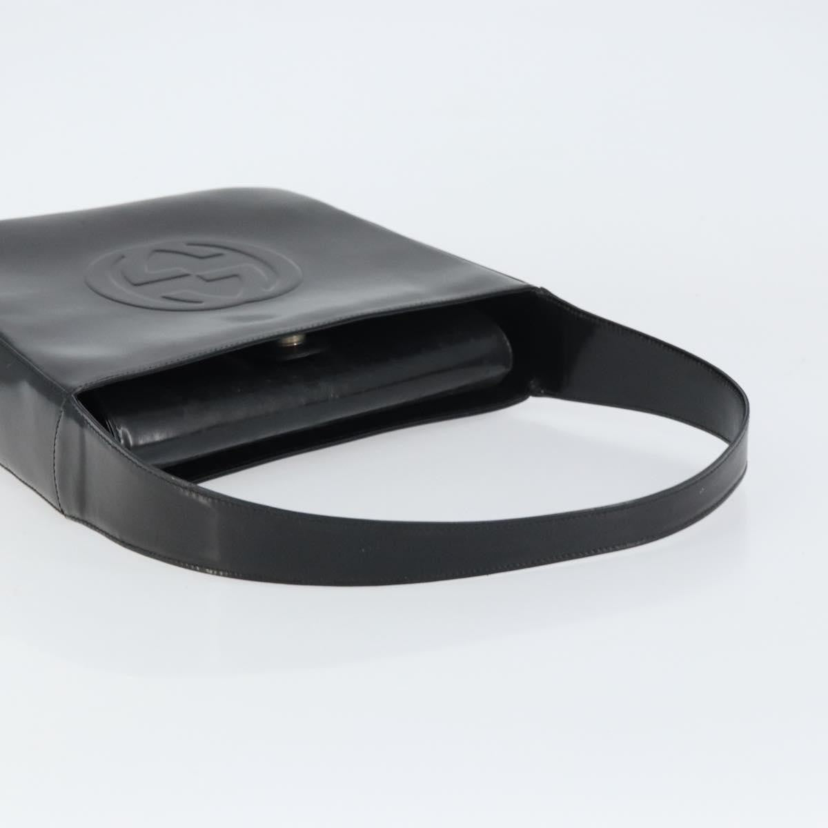 Gucci GUCCI Shoulder Bag Enamel Black 000 0506 Authentic ep12258