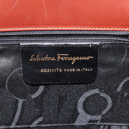 Salvatore Ferragamo Salvatore Ferragamo Hand Bag Leather 2way Brown Gold Authentic hk2487
