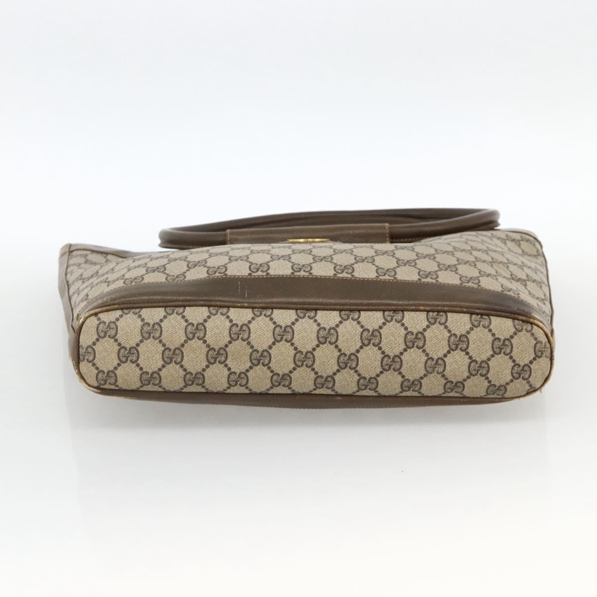 Gucci GUCCI GG Supreme Shoulder Bag PVC Beige Gold Authentic bs34284