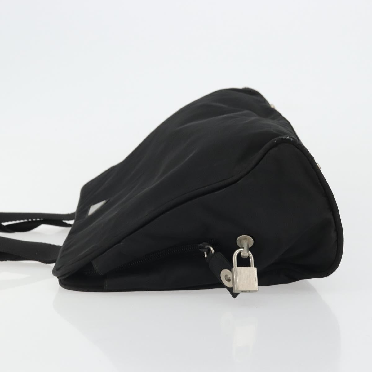 Prada PRADA Hand Bag Nylon Black Silver Authentic 175692