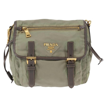 Prada PRADA Shoulder Bag Nylon Green Gold Authentic 155214
