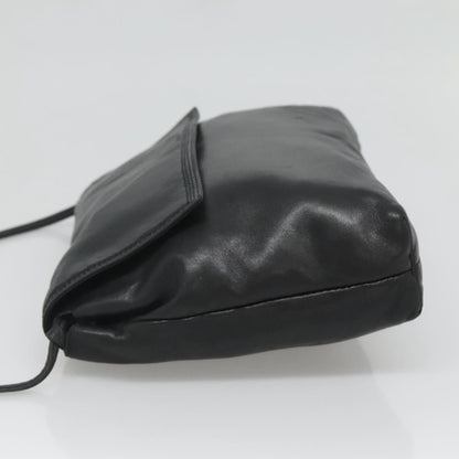 Loewe LOEWE Shoulder Bag Leather Black Gold Authentic 127349