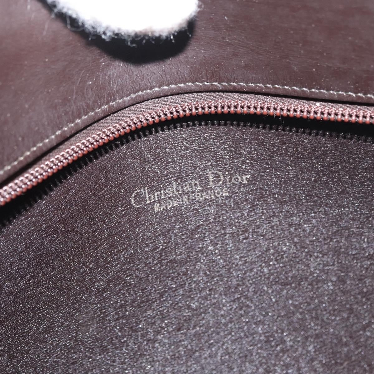 Dior Christian Dior Trotter Canvas Shoulder Bag Brown Gold Authentic 178153