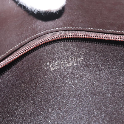 Dior Christian Dior Trotter Canvas Shoulder Bag Brown Gold Authentic 178153